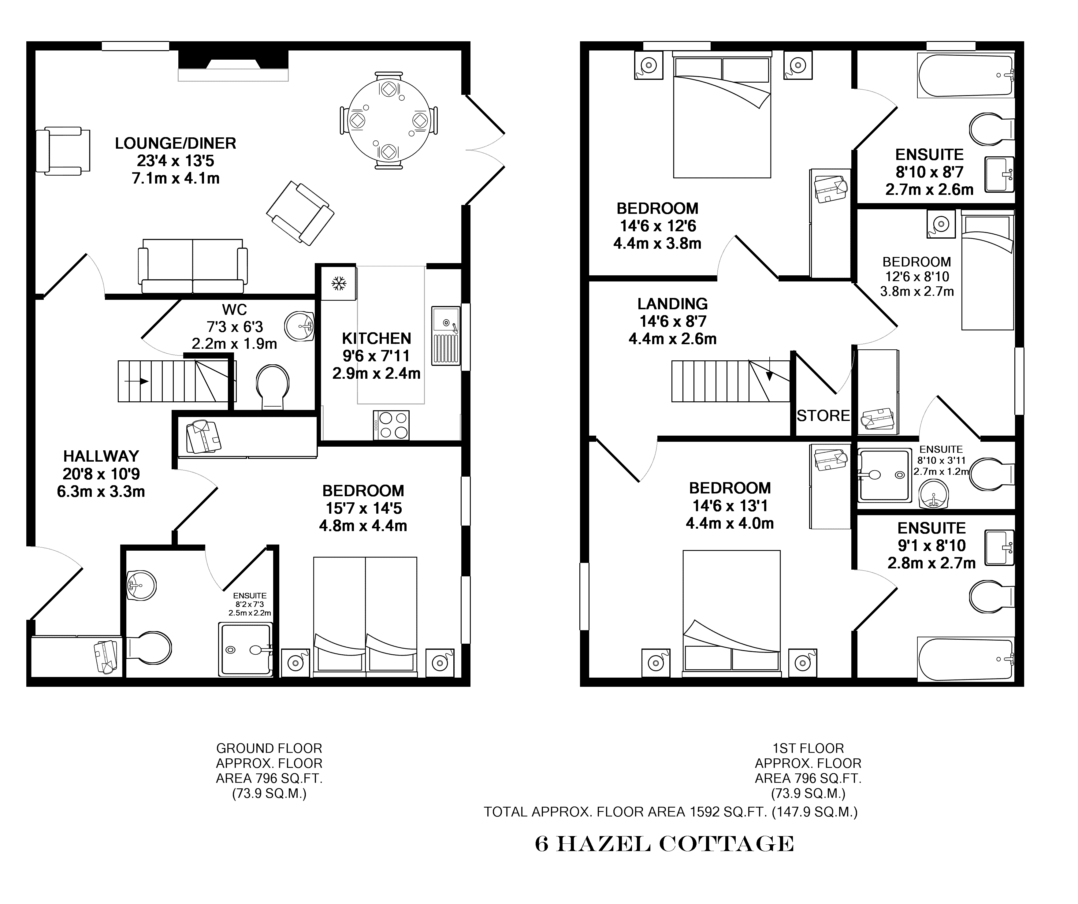 Ensuite Bathroom Floor Plans cottages - la place, jersey Ensuite Bathroom Floor Plans cottages - la place, jersey